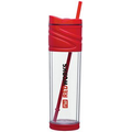 16 Oz. Red Melrose Tumbler Cup W/Straw